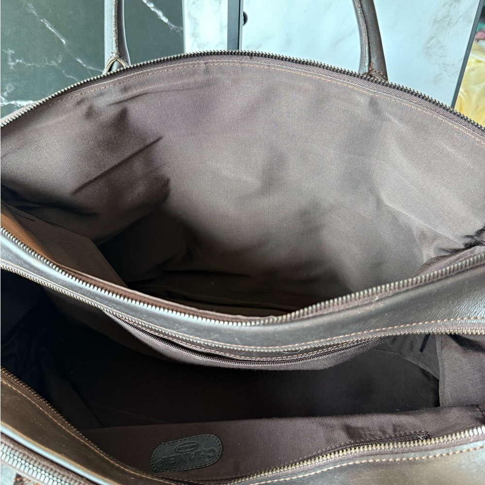 CHANEL Dark Brown Leather Duffel Bag - Picture 8 of 9